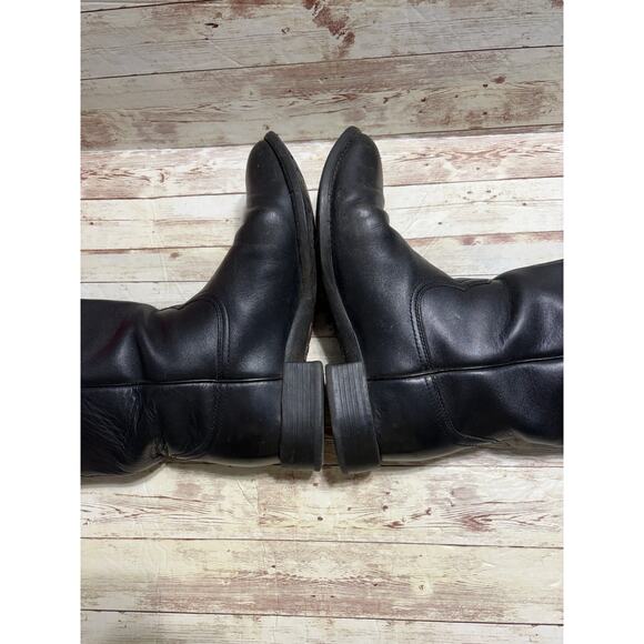 Ariat Heritage Ropers Cowboy Full Grain Boots Black Leather Men\'s 9.5EE Wide